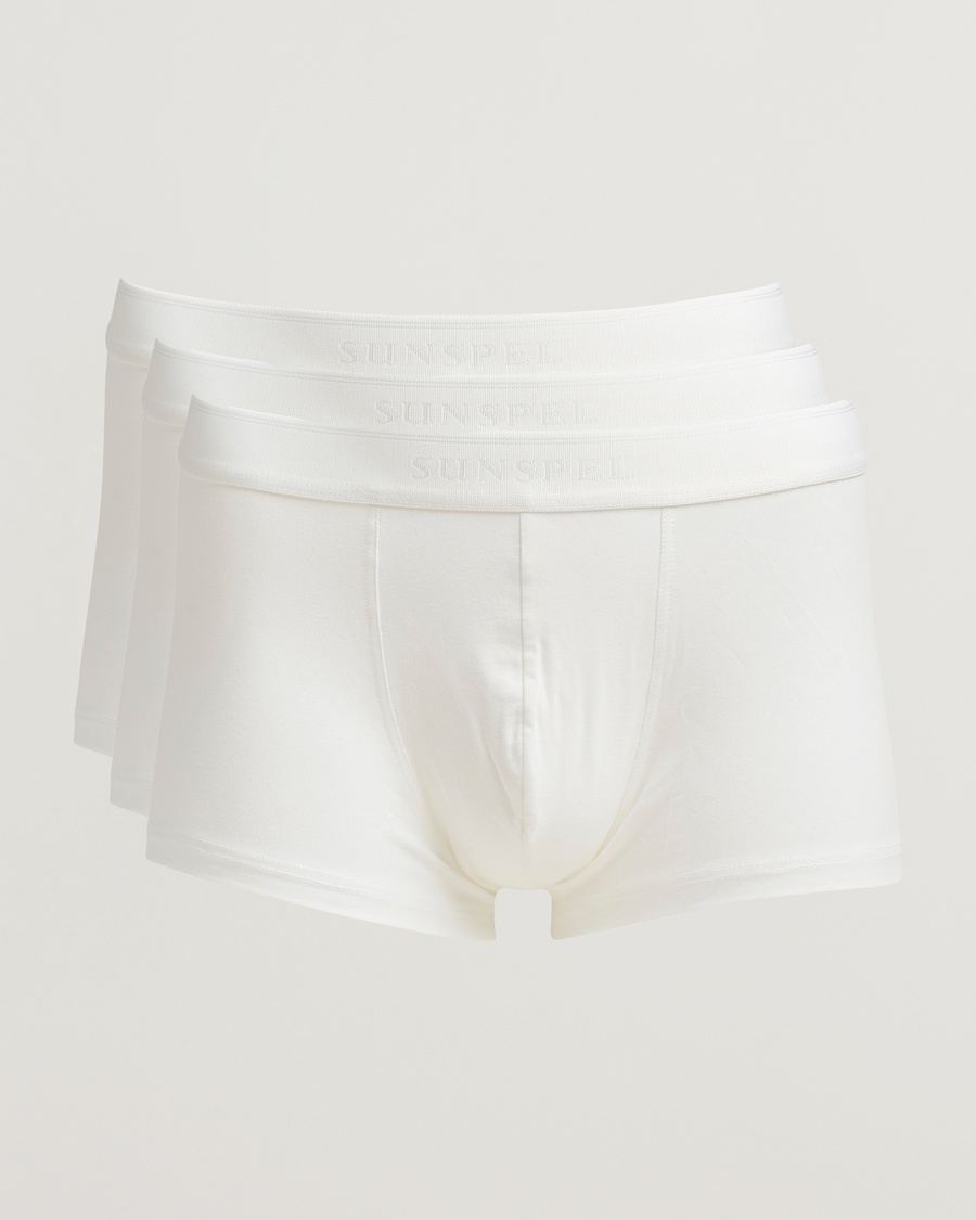 Sunspel 3-Pack Cotton Stretch Trunk White – Wit