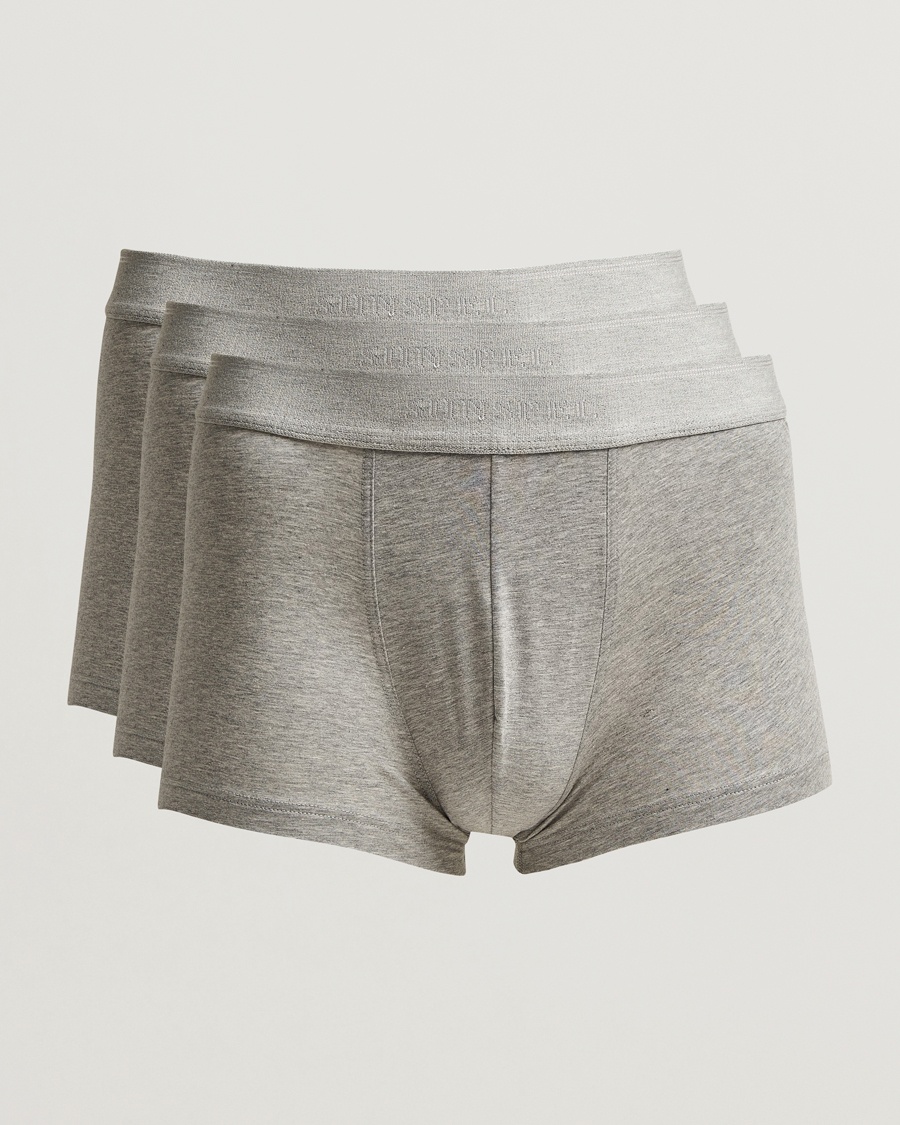 Sunspel 3-Pack Cotton Stretch Trunk Grey – Grijs