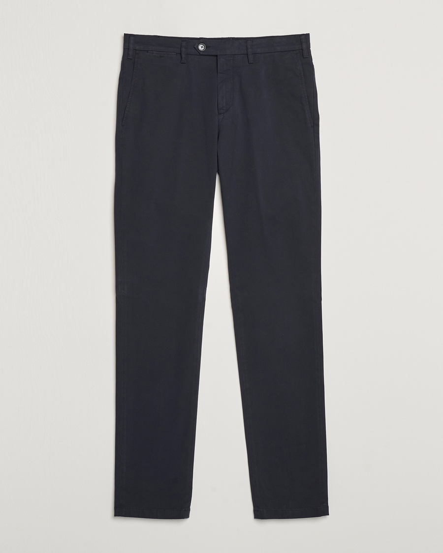 Heren | Business & Beyond - Formal | Canali | Cotton Stretch Trousers Navy