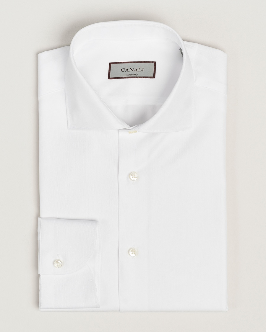 Canali Slim Fit Cotton Shirt White – Wit