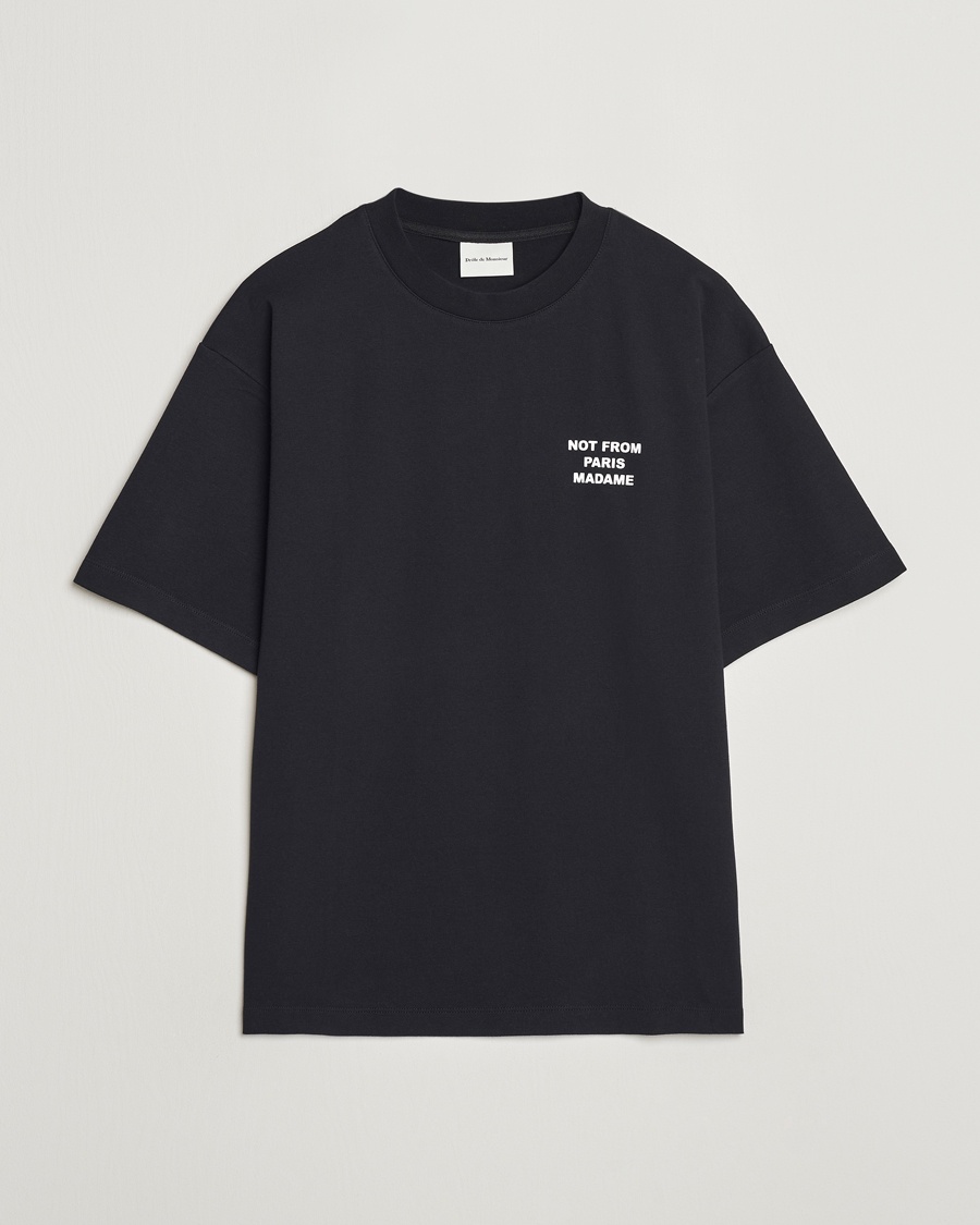 Drôle de Monsieur Slogan T-Shirt Black – Zwart