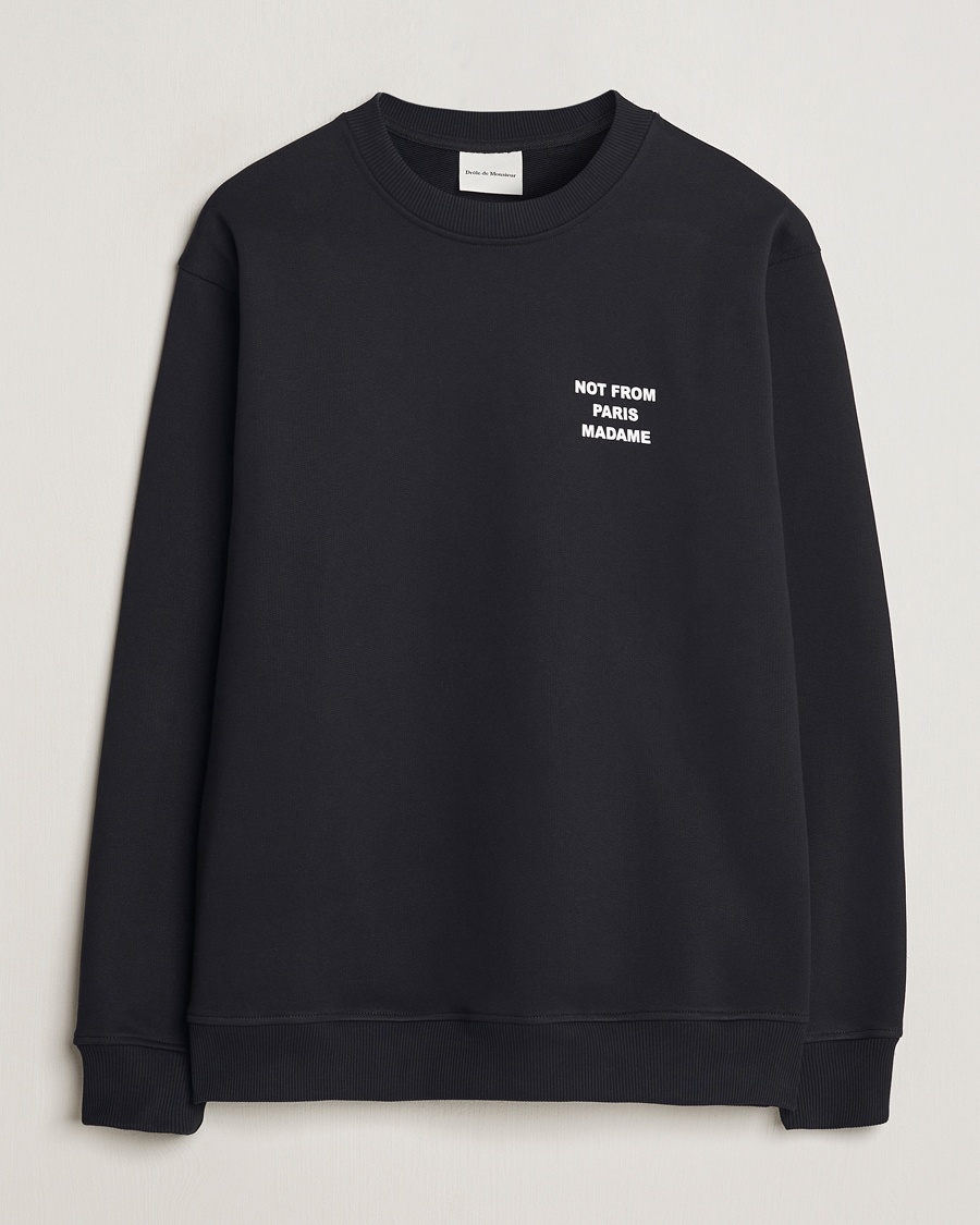 Drôle de Monsieur Slogan Sweatshirt Black – Zwart