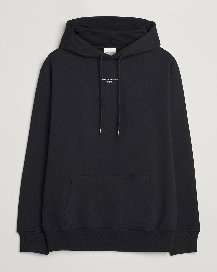 Drôle de Monsieur Classic Slogan Hoodie Black – Zwart