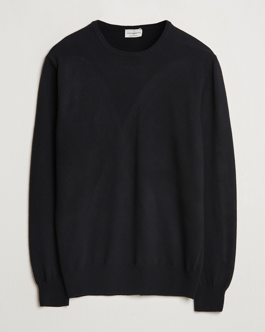 Morgano Wool/Cashmere Crewneck Black – Zwart