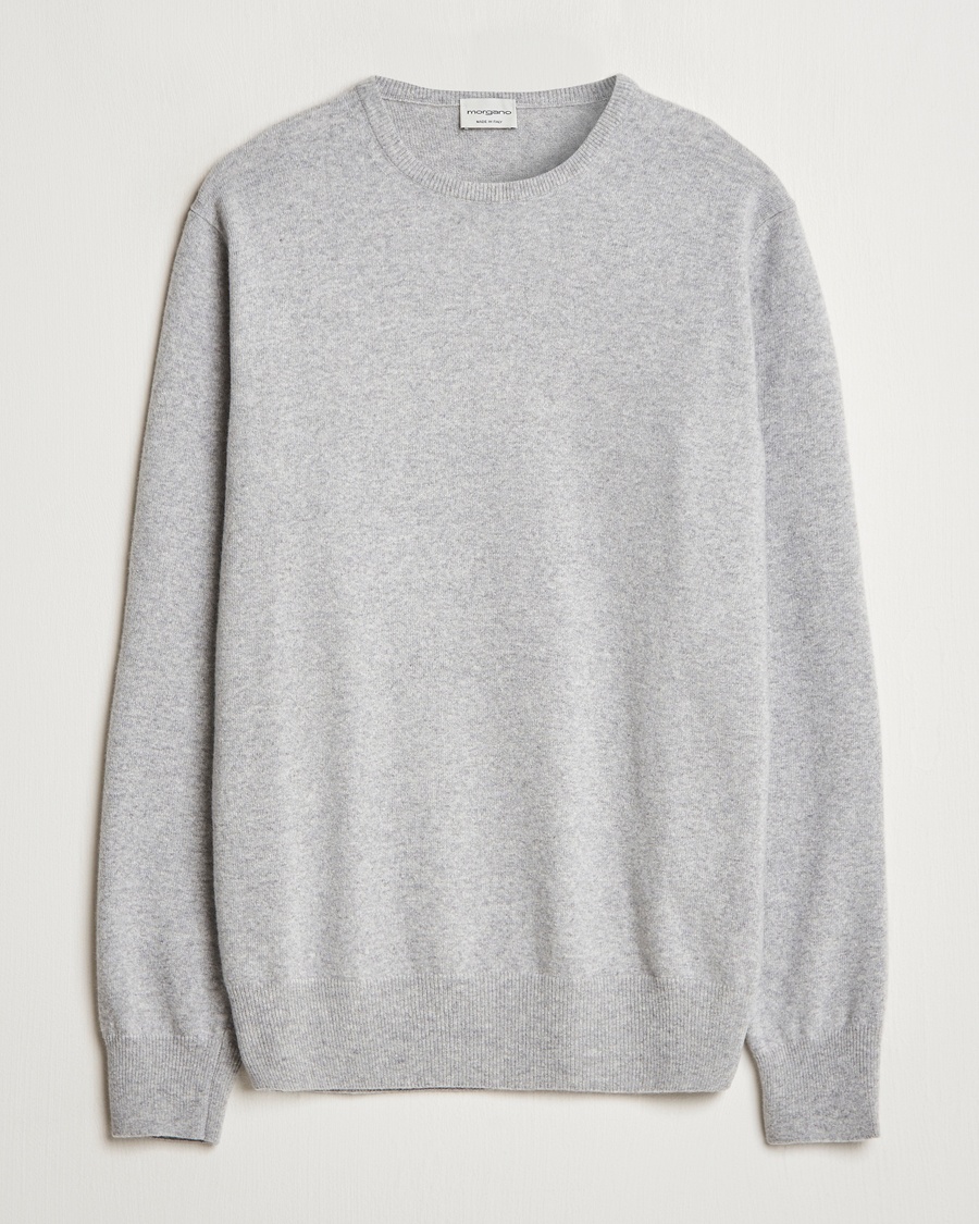Morgano Wool/Cashmere Crewneck Mid Grey – Grijs