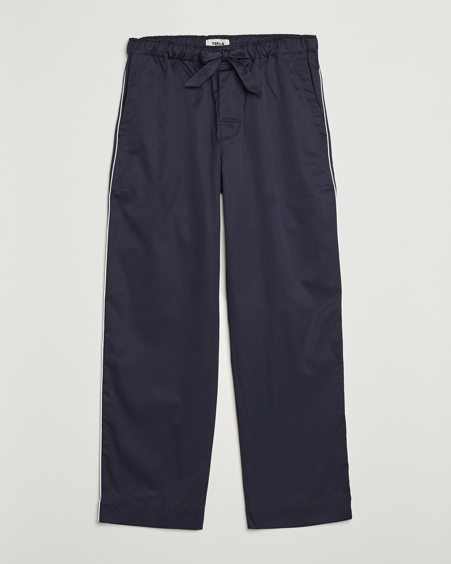 Tekla Sateen Pyjama Pants Chelsea Navy – Blauw