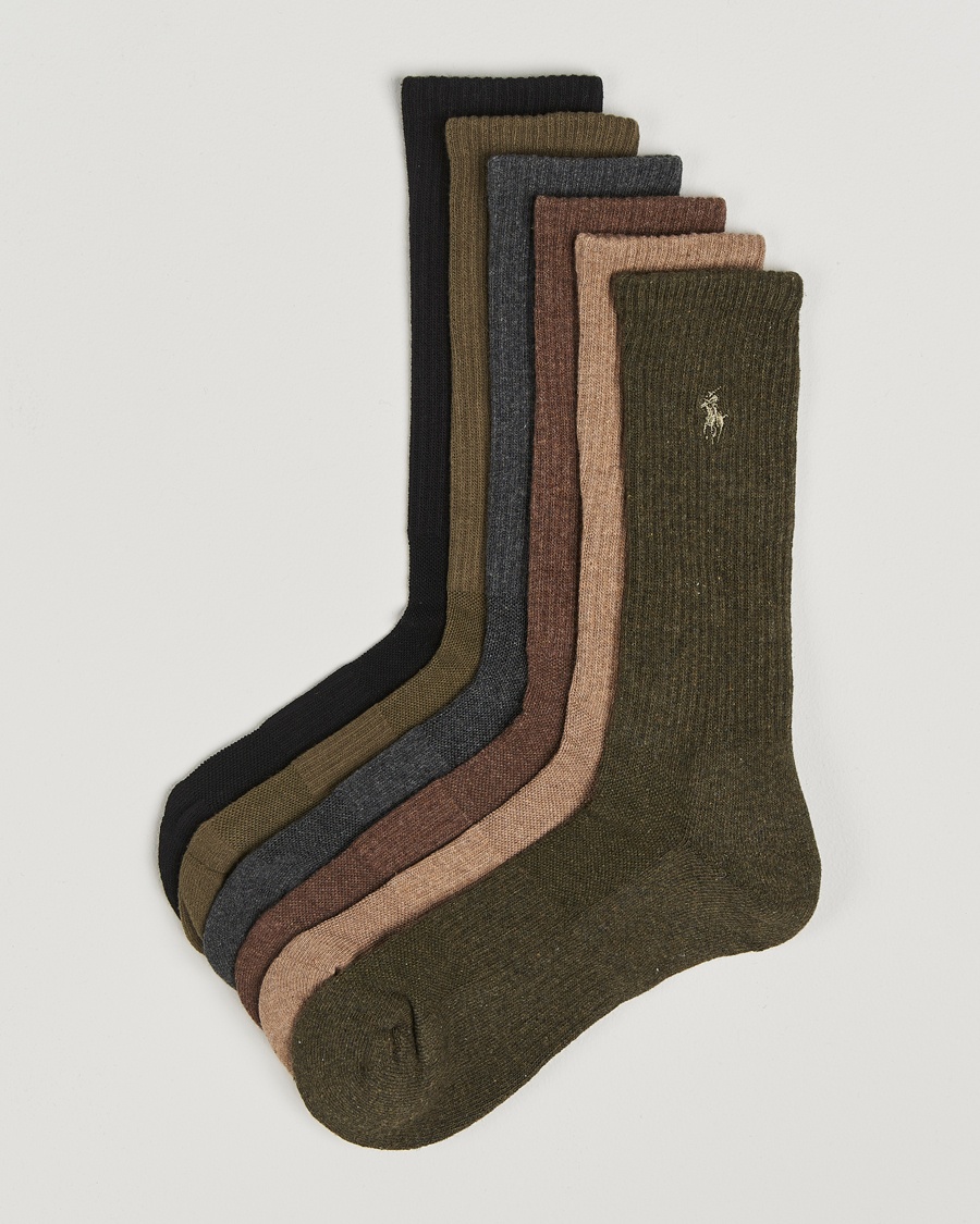 Polo Ralph Lauren Polo Ralph Lauren6-Pack Performance Crew SocksBrown – Meerkleurig