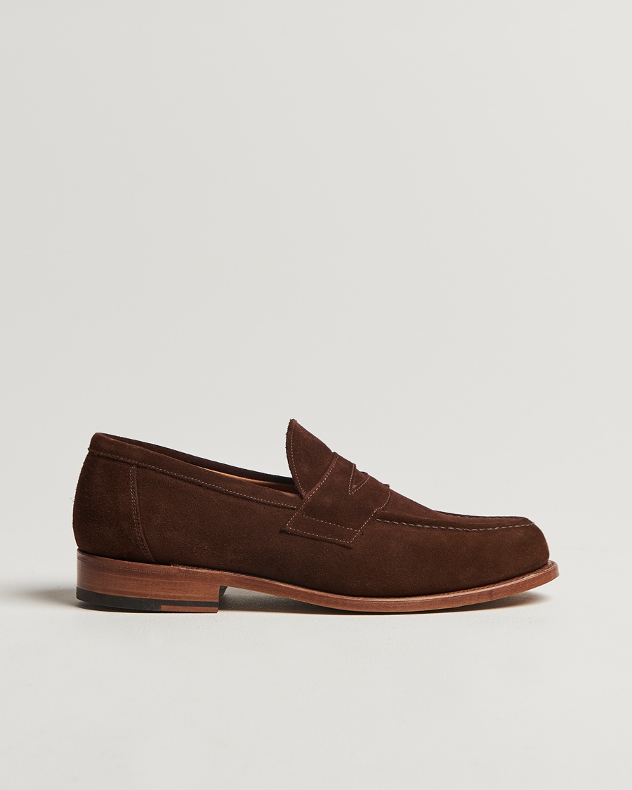 Sanders Aldwych Suede Penny Loafer Polo Snuff – Bruin