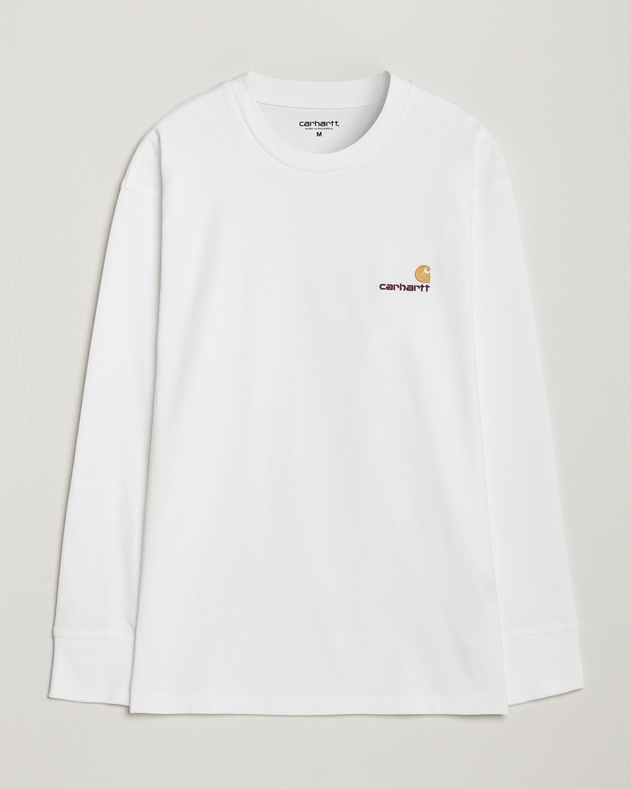 Heren | Carhartt WIP | Carhartt WIP | American Script Long Sleeve T-Shirt White