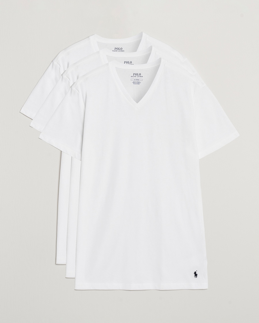 Polo Ralph Lauren 3-Pack V Neck T-Shirt White – Wit