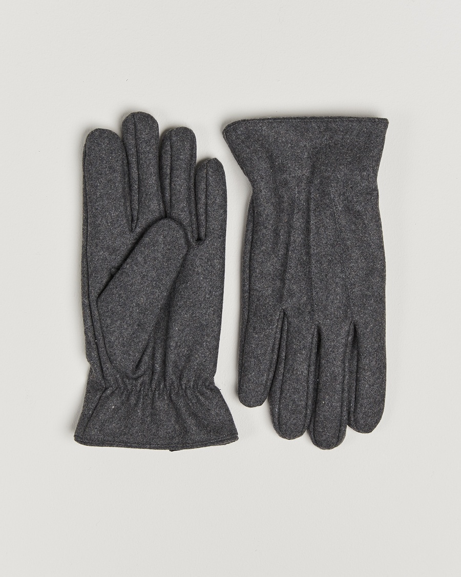 Amanda Christensen Lined Wool Gloves Grey Melange – Grijs