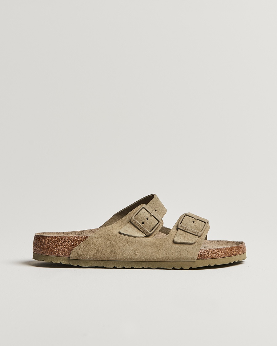 BIRKENSTOCK Arizona Soft Footbed Faded Khaki Suede – Beige
