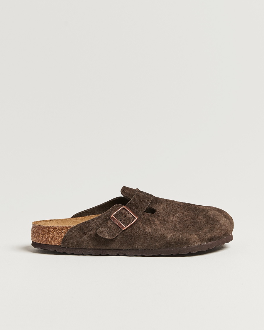 BIRKENSTOCK Boston Soft Footbed Mocca Suede – Bruin