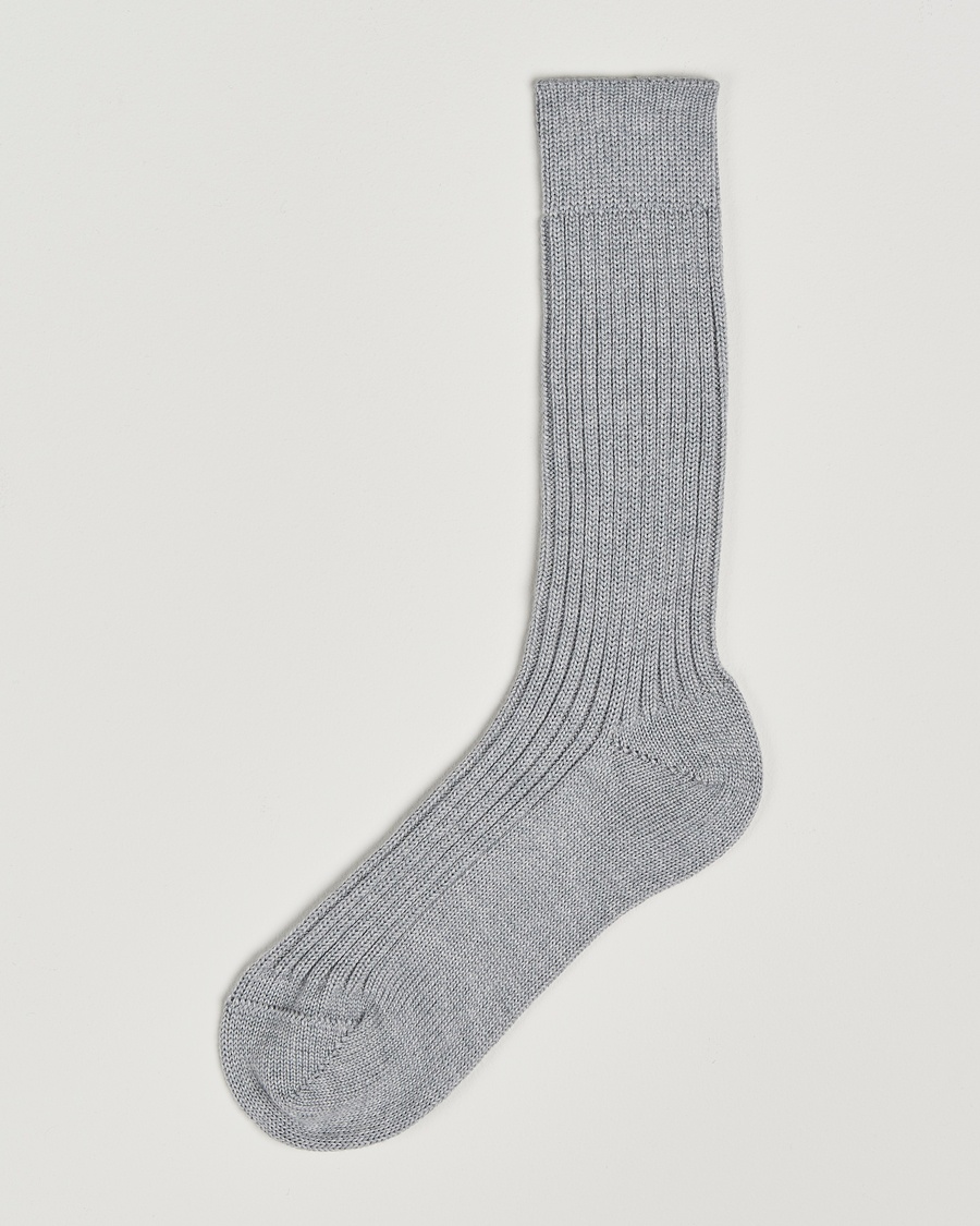 Heren |  | Bresciani | Heavy Wool Socks Light Grey