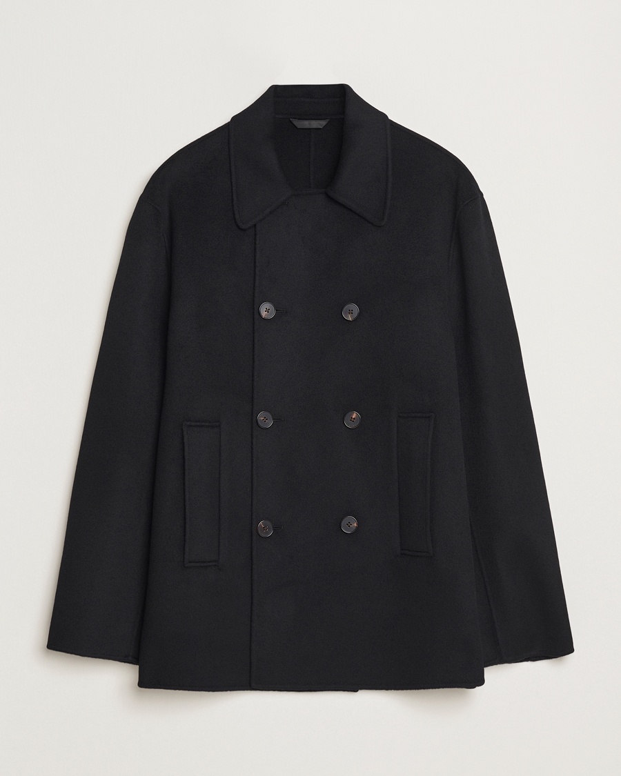 Heren | Herfstjassen | Filippa K | Double Faced Wool Peacoat Black