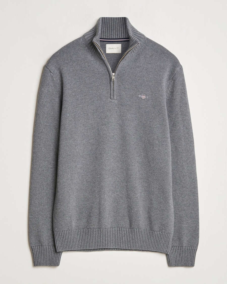 Gant Casual Cotton Half Zip Dark Grey Melange – Grijs