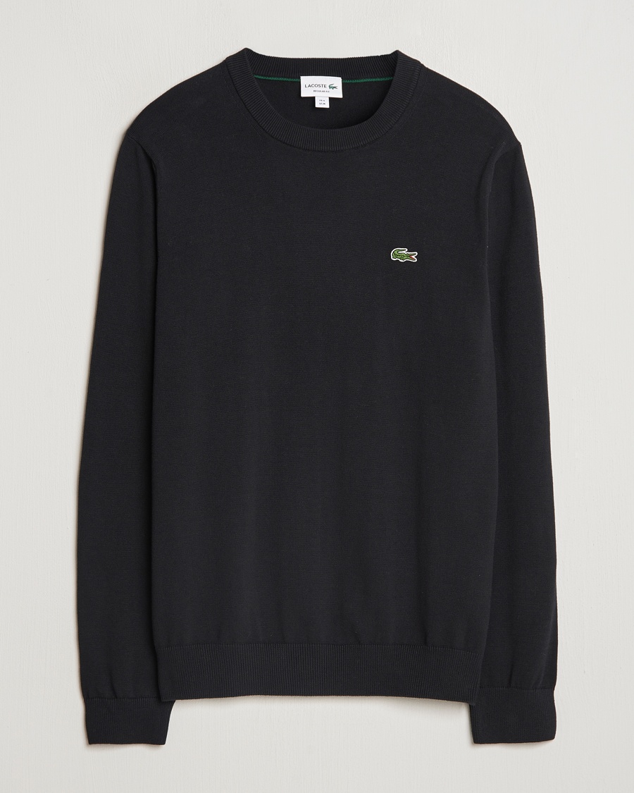 Lacoste Cotton Knitted Sweater Black – Zwart