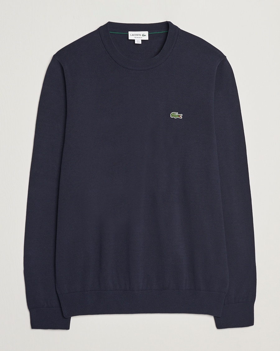 Lacoste Cotton Knitted Sweater Navy Blue – Blauw