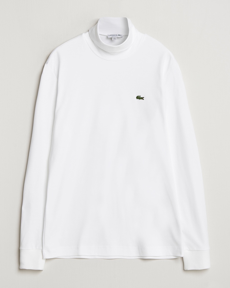 Lacoste Interlock Cotton Rollneck White – Wit