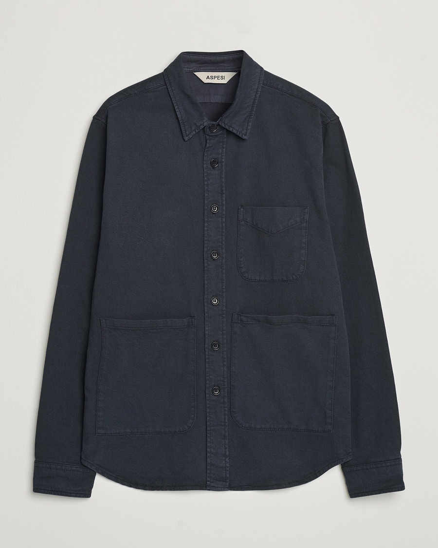 Aspesi Cotton Utility Shirt Navy – Blauw