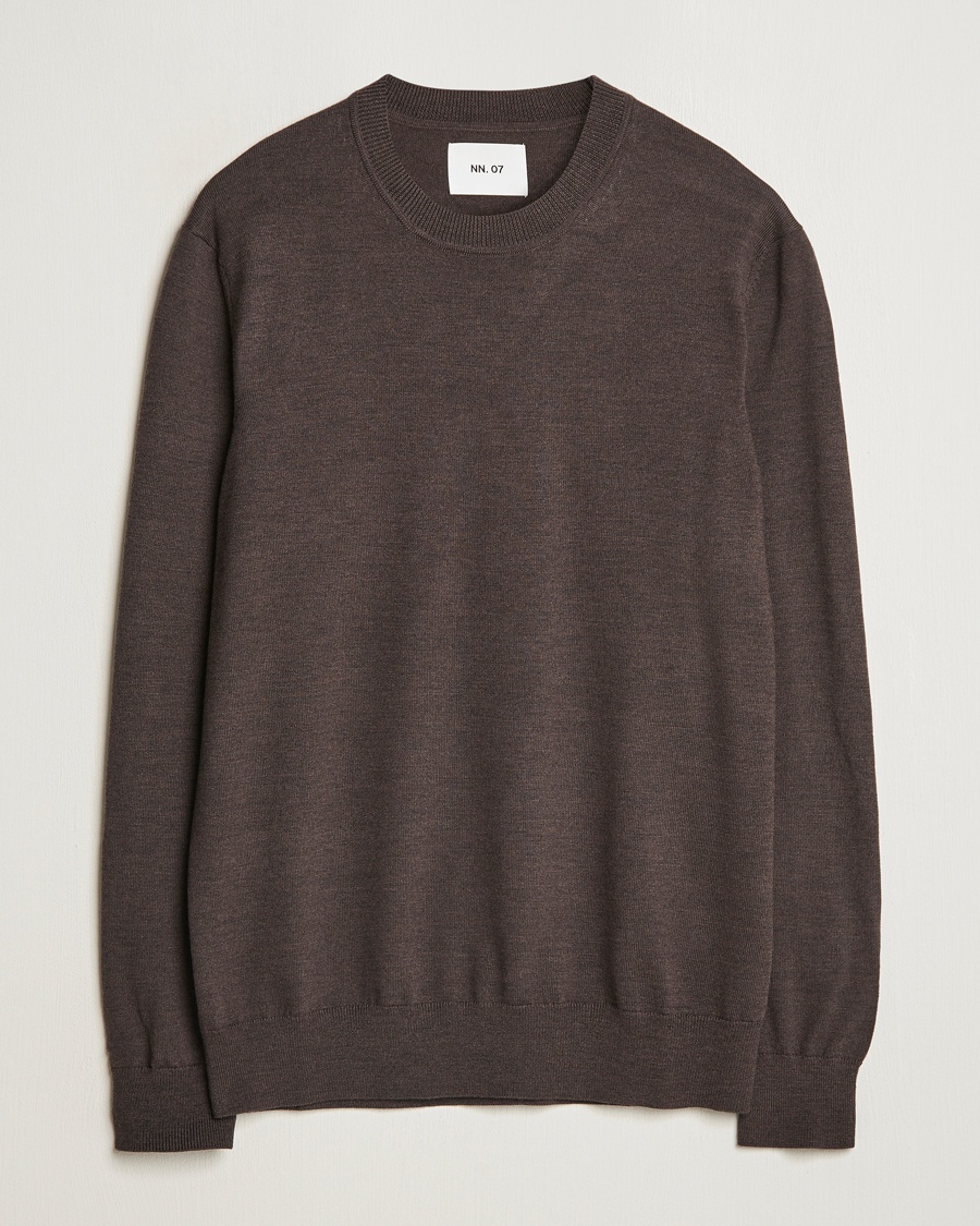 NN07 Ted Merino Crew Neck Pullover Demitasse Brown - Maat: XL - Kleur: Bruin
