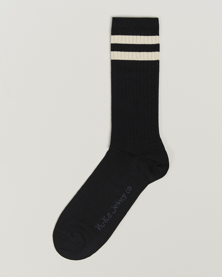 Nudie Jeans Amundsson Tennis Socks Black/White – Zwart