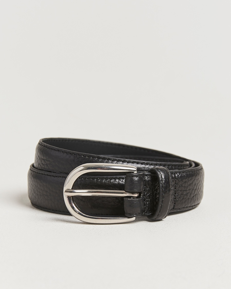 Loake Shoemakers Harry Grained Leather Belt Black – Zwart