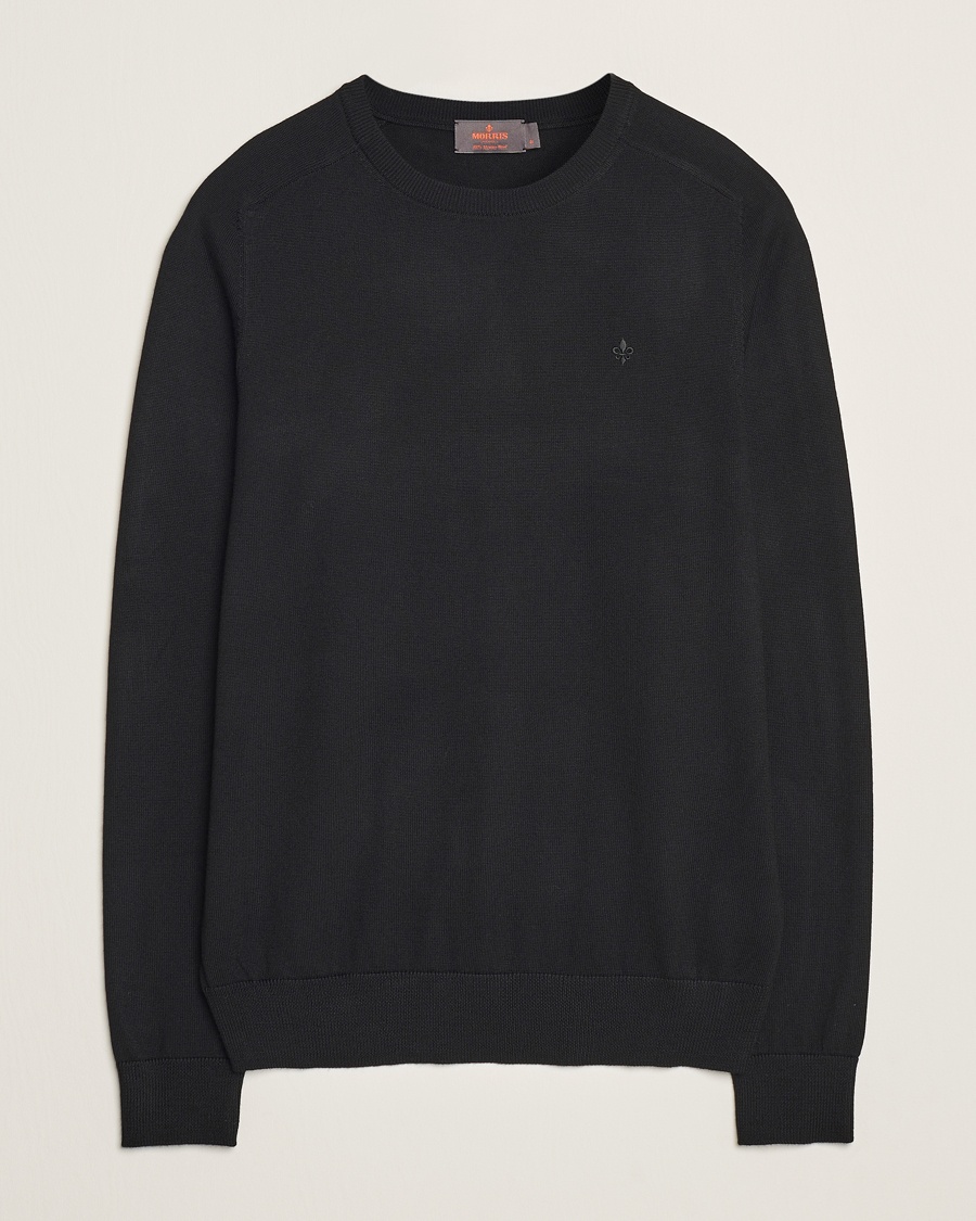 Morris Merino O-Neck Black - Maat: M - Kleur: Zwart