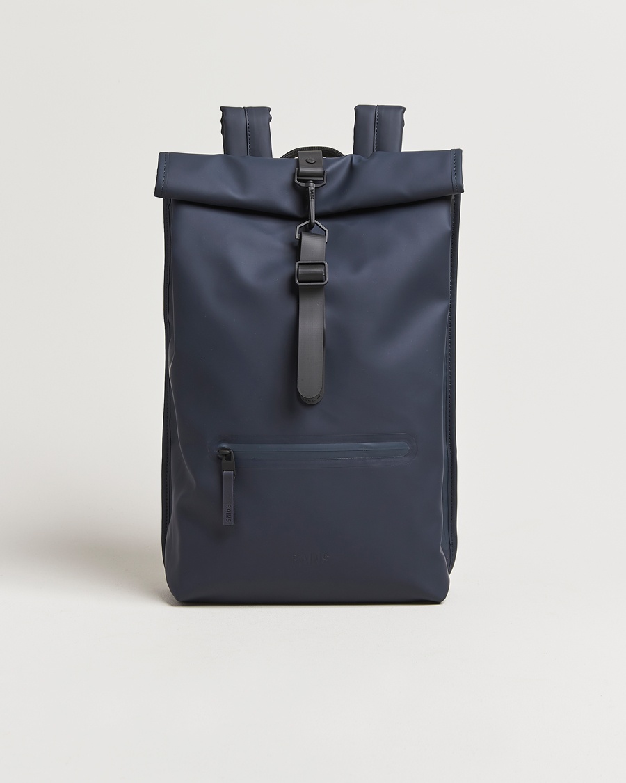 RAINS Rolltop Rucksack Navy – Blauw