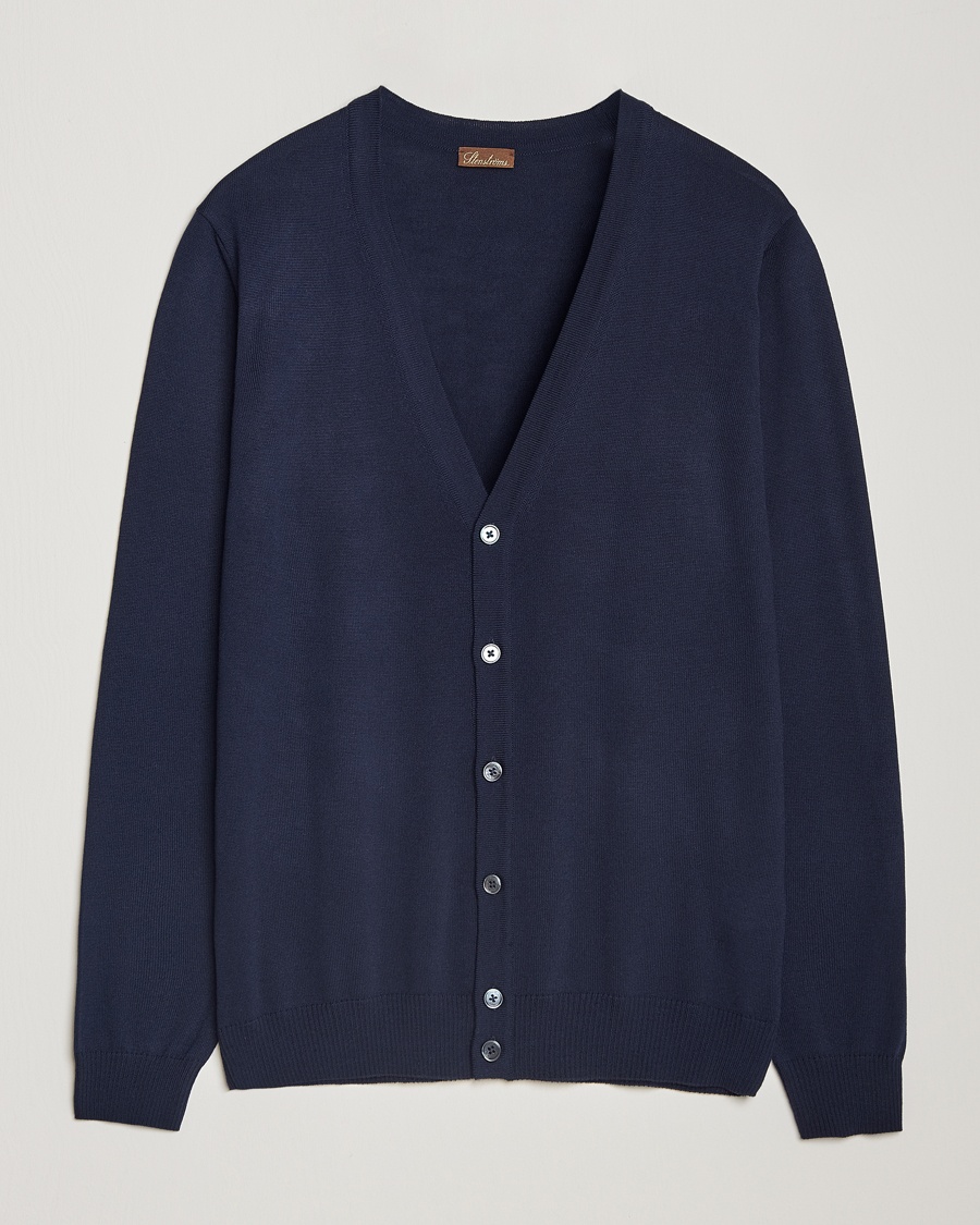 Stenströms Merino Cardigan Navy – Blauw