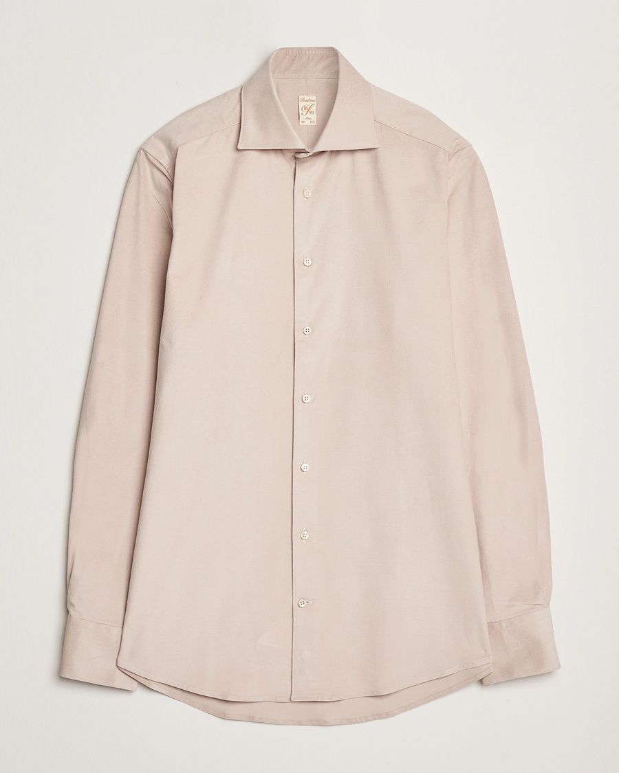 Heren | | Stenströms | 1899 Velvet Baby Corduroy Shirt Beige