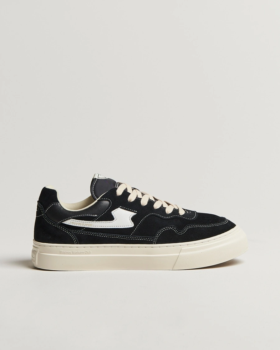 Heren | Stepney Workers Club | Stepney Workers Club Pearl S-Strike Suede Sneaker Black White