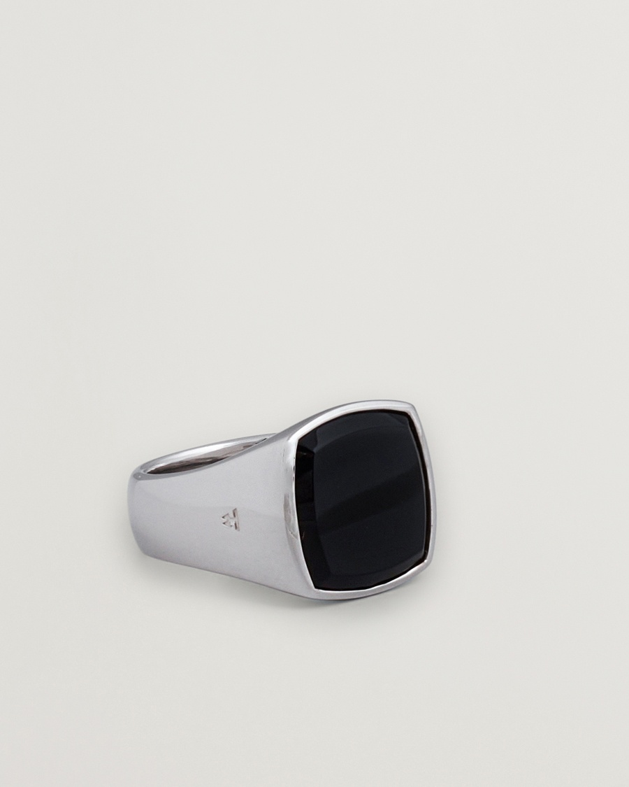 Tom Wood Cushion Polished Black Onyx Ring Silver – Zilver