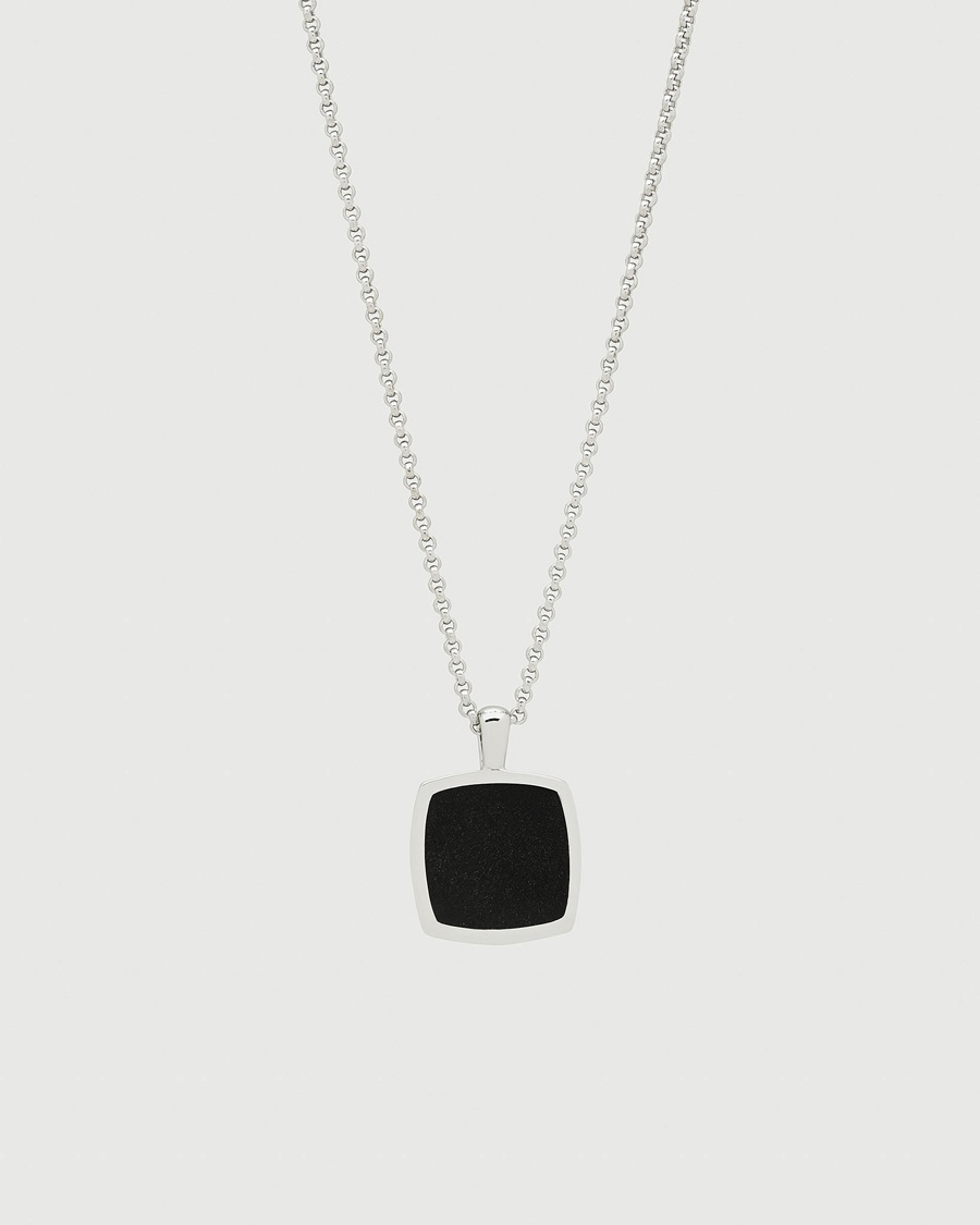 Tom Wood Cushion Pendant Onyx Silver – Zilver