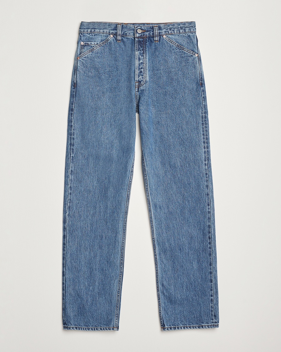 Drake's 5-Pocket Japanese Selvedge Jeans Bleach – Blauw