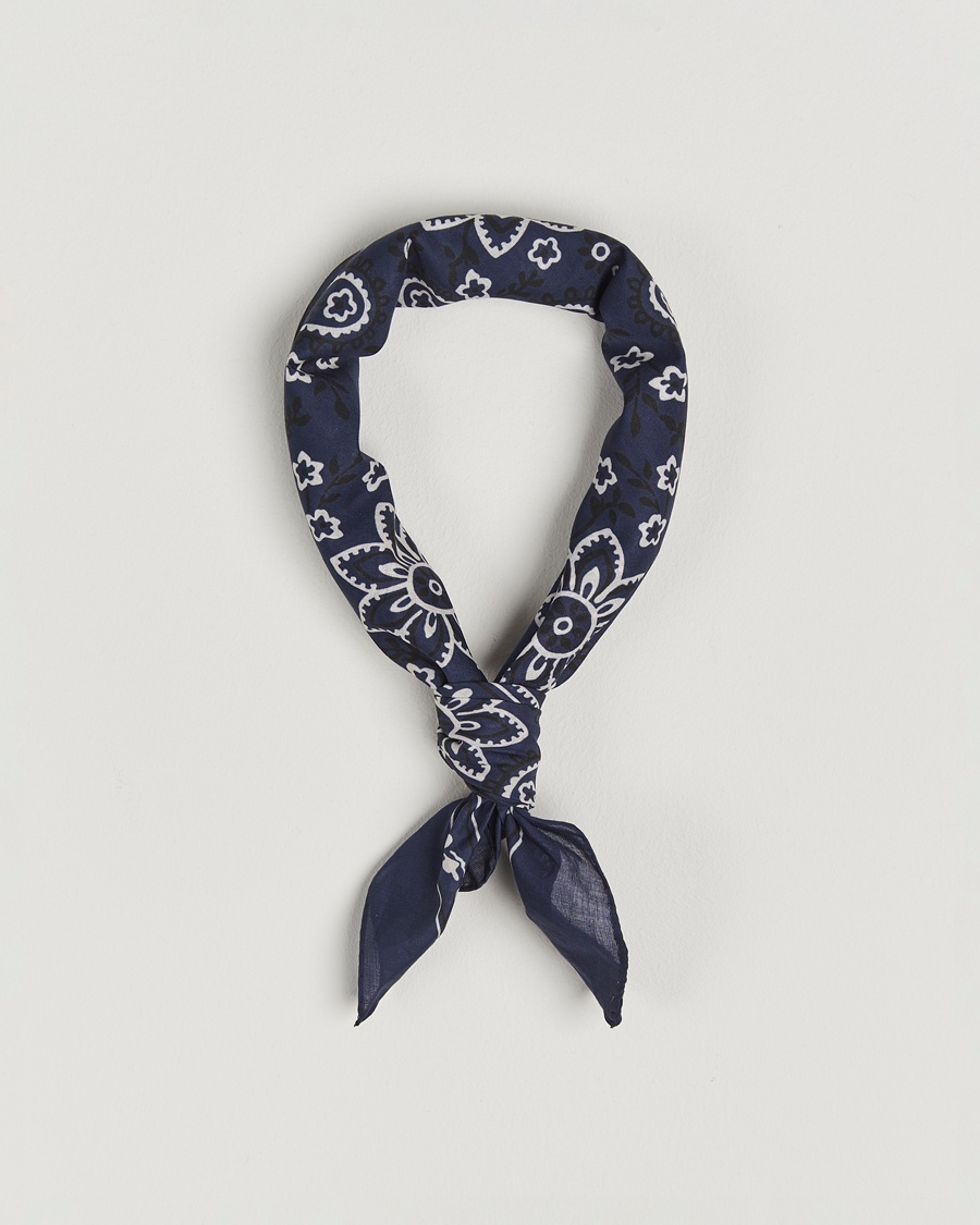 Drake's Drake'sClassic Paisley BandanaNavy – Blauw