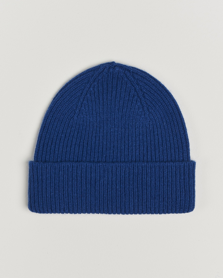 Le Bonnet Lambswool/Caregora Beanie Marin – Blauw