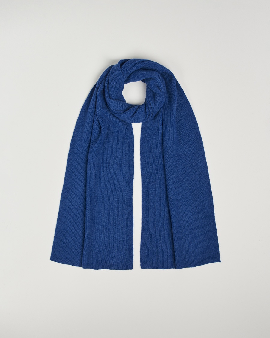 Le Bonnet Lambswool/Caregora Scarf Marin – Blauw