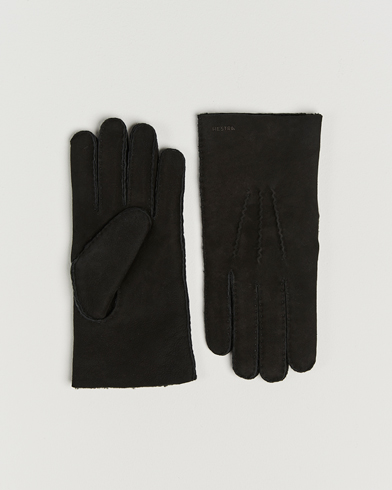 Hestra Bernard Lambskin Suede Glove Black – Zwart