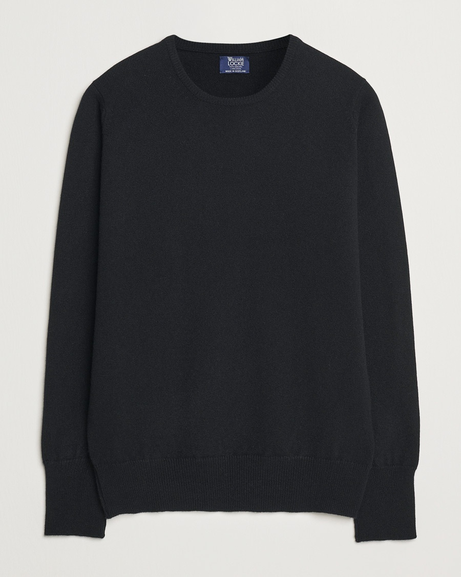 William Lockie Rob Lambswool Crewneck Black – Zwart