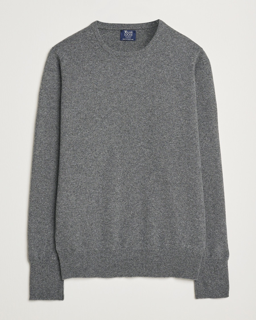 William Lockie Rob Lambswool Crewneck Cliff – Grijs