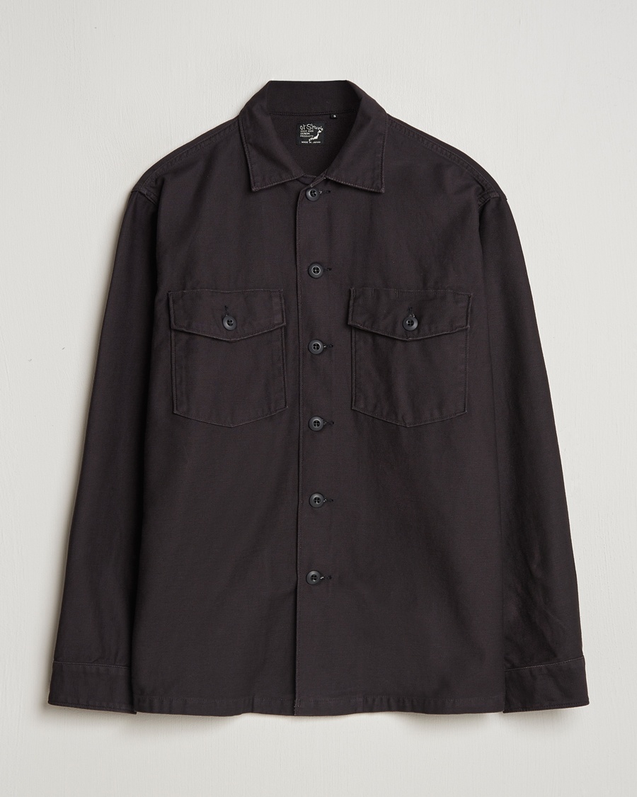 orSlow Cotton Sateen US Army Overshirt Black – Zwart
