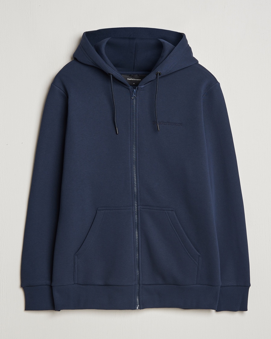 Peak Performance Original Full Zip Hoodie Blue Shadow – Blauw