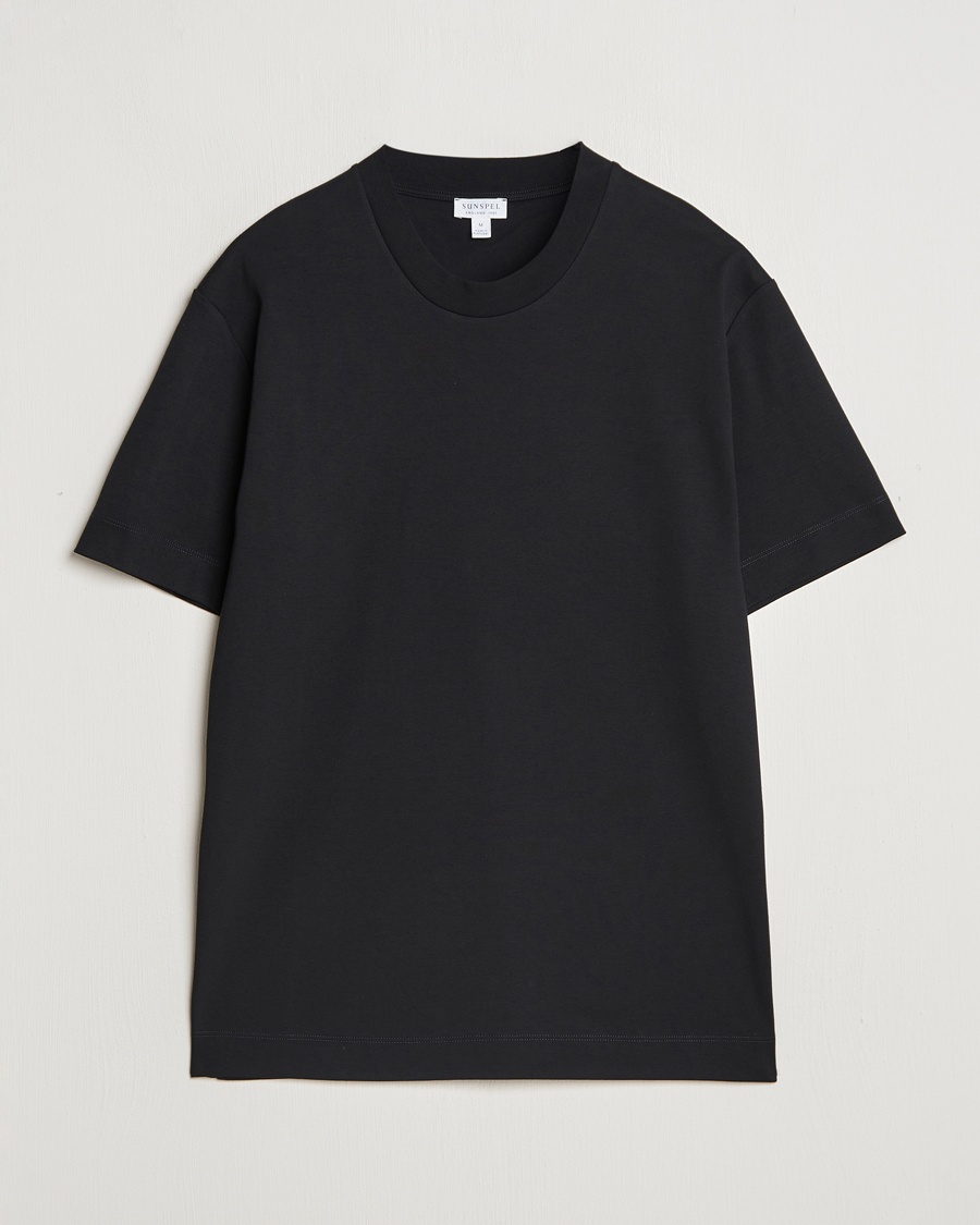 Sunspel Heavy Weight Supima Cotton T-Shirt Black – Zwart