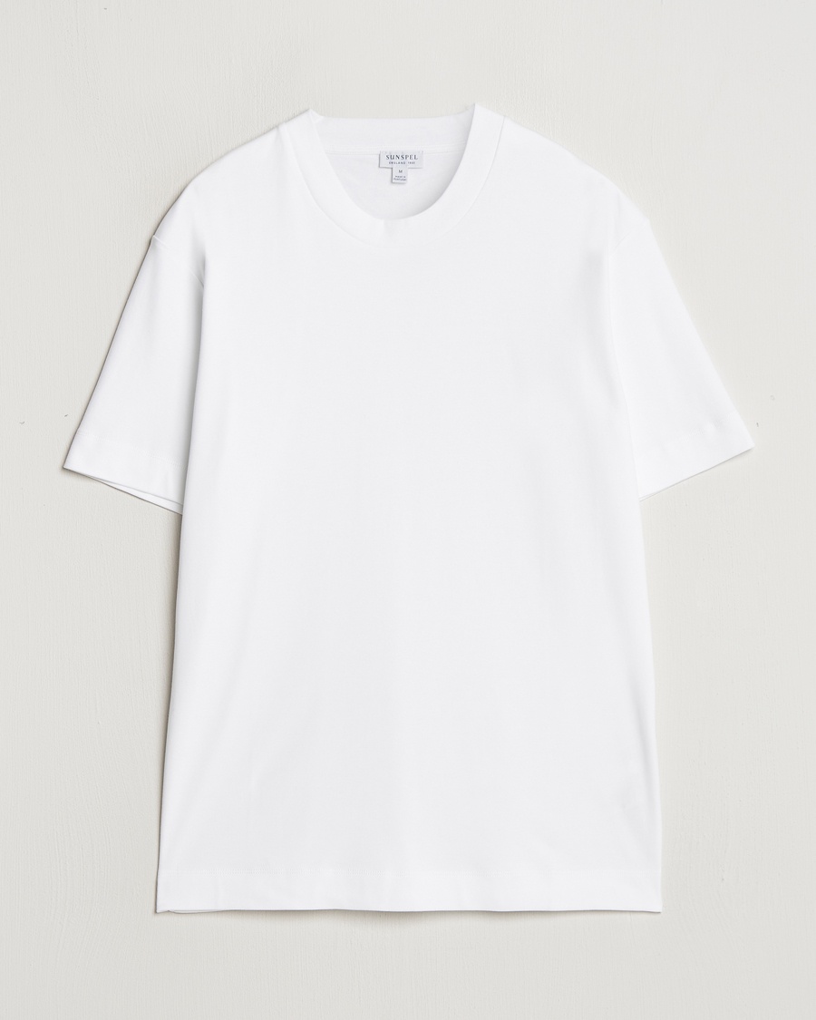 Sunspel Heavy Weight Supima Cotton T-Shirt White – Wit