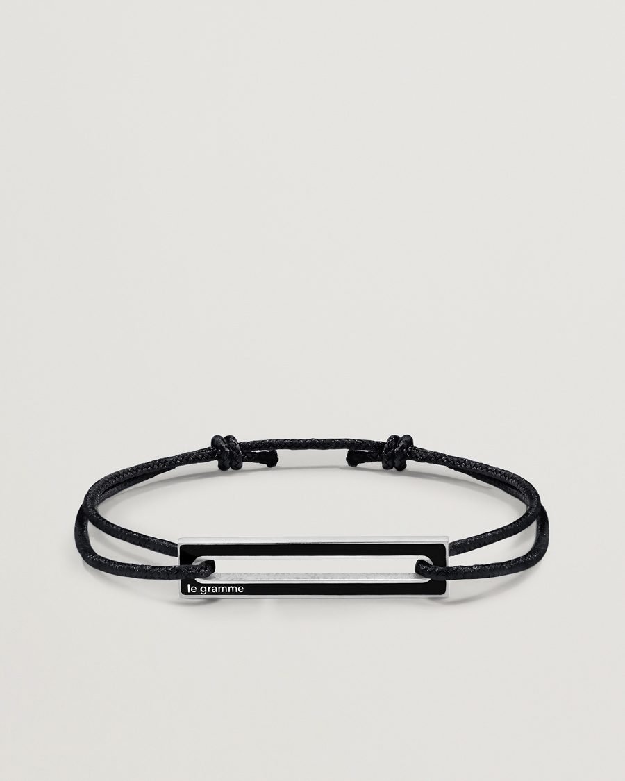 LE GRAMME Lacquered Cord Bracelet Black – Zwart