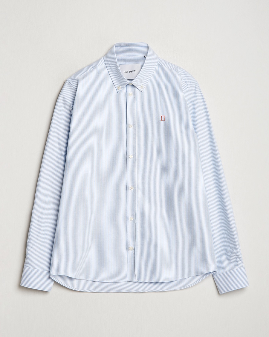LES DEUX Konrad Contrast Oxford Shirt Light Blue/White – Blauw