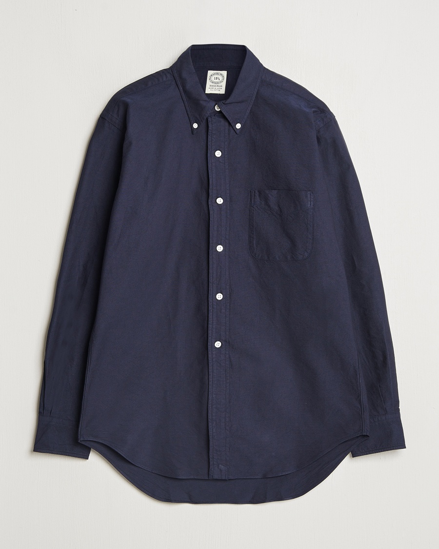 Kamakura Shirts Vintage Ivy Oxford Button Down Shirt Navy – Blauw