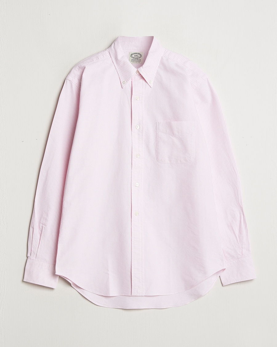 Kamakura Shirts Vintage Ivy Oxford Button Down Shirt Pink Stripe – Roze