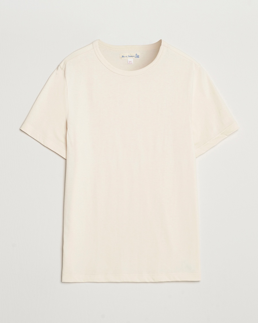 Merz b. Schwanen 1950s Classic Loopwheeled T-shirt Nature – Wit